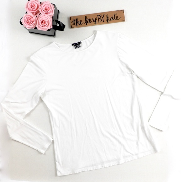 Theory Tops - Theory White Long Sleeve Tee Top